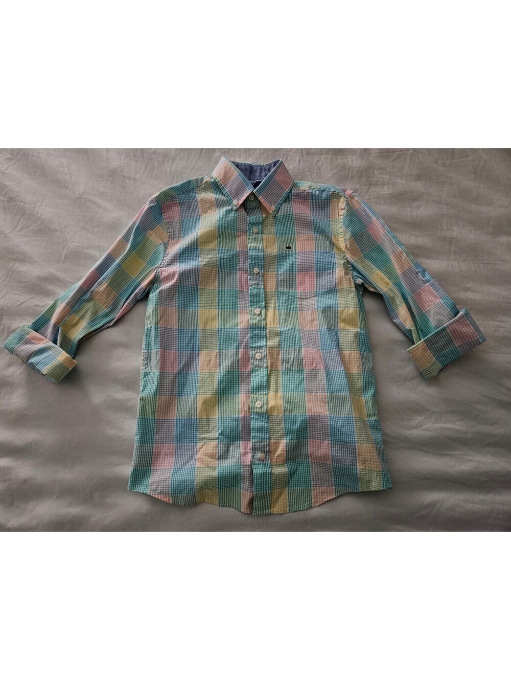 NWOT Boys Crown & Ivy Long Sleeve Button Up Shirt Plaid Size M